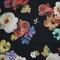 1 Yard Black Floral Pressed Flower Perfection Stretch Cotton Sateen Fabric